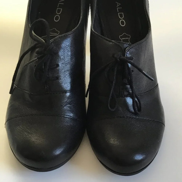 ALDO Women' shoes Heel Business, Black Leather Casual Sz 41EUR  / 10 US - Picture 4 of 10
